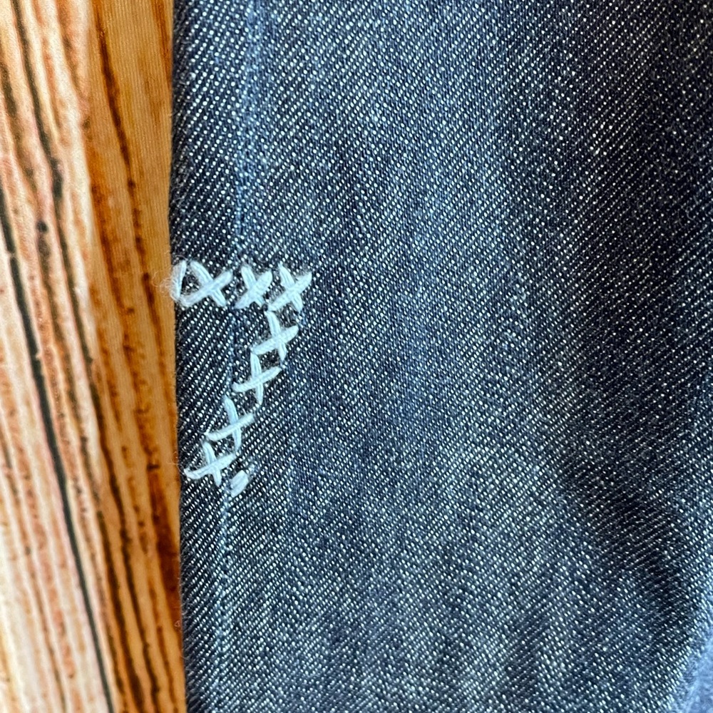 7 FOR ALL MANKIND JEANS BLUE EMBROIDERED on BACK POCKET, U 190B080U080U Size 28 - Picture 7 of 8